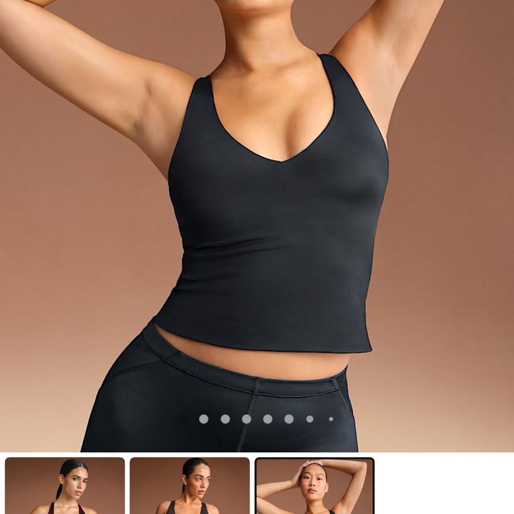 Nike SKIMS v Neck Black Women's Workout Tank Top